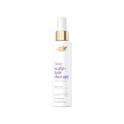 Dove Density Boost Root Lift Thickening Spray Scalp + Hair Therapy for Fuller Hair, with Vitamin B3, Zinc and 0% sulfates, 5 oz